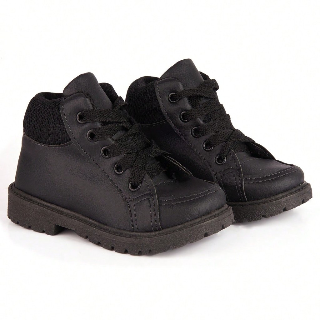 Coturno Masculino Bota Infantil Criança Menino Cano Baixo Cadarço Sola Macia Confort Estiloso Resistente