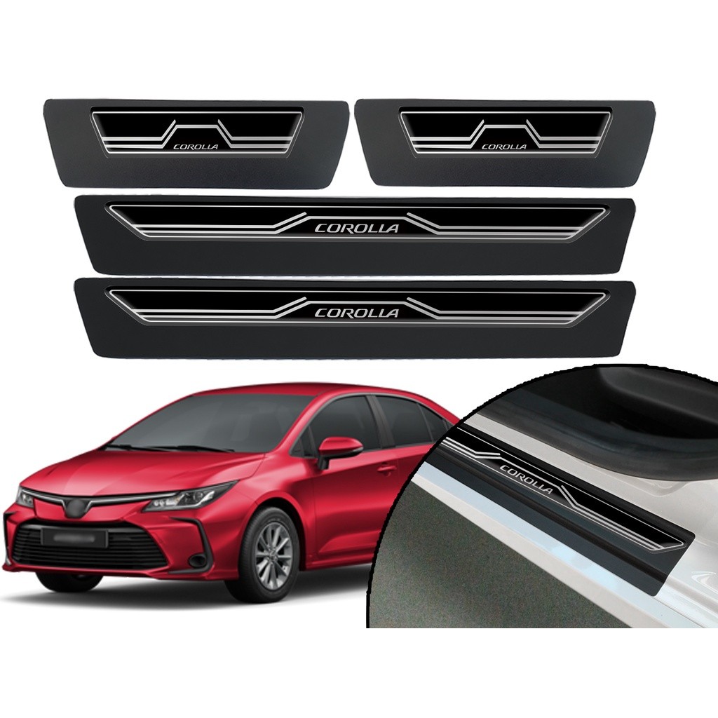 Jogo De Soleira Resinada Porta Modelo Elegance Toyota Corolla 2012 2013 2014 2015 2016 2017 2018 2019 2020 2021 2022