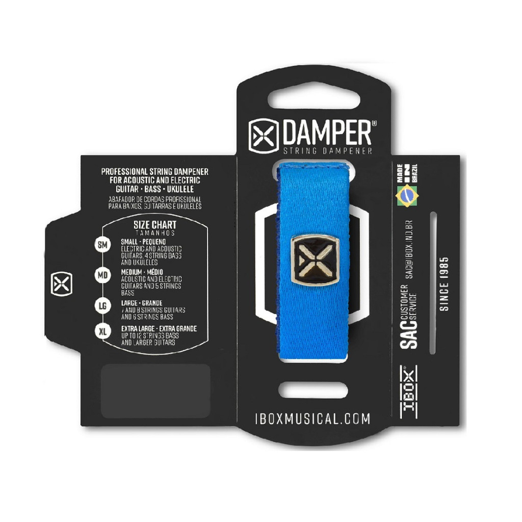 Abafador de Cordas Azul Damper Em Poliester Premium MD Guitarra Violão Baixo 5 Cordas Acessório Ibox