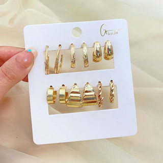 ANA1108 KIT 6  Pares de Minis Argolas Brincos Prata/Dourado-223A em Oferta na Shopee