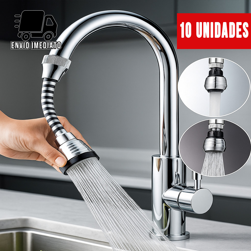 KIT 10 Extensor Flexível Pra Torneira Pia Adaptador Chuveirinho 360º