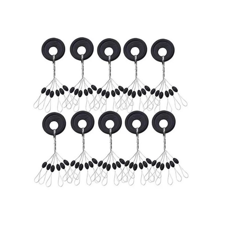 Kit C/60/120/300 Stopper Pesca Borrachinhas Linha Trava Chumbo Stop