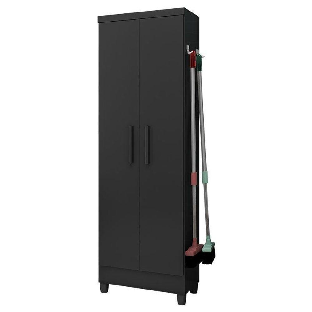Armário Multiuso 2 Portas Linus 879 Preto Fosco Qmovi