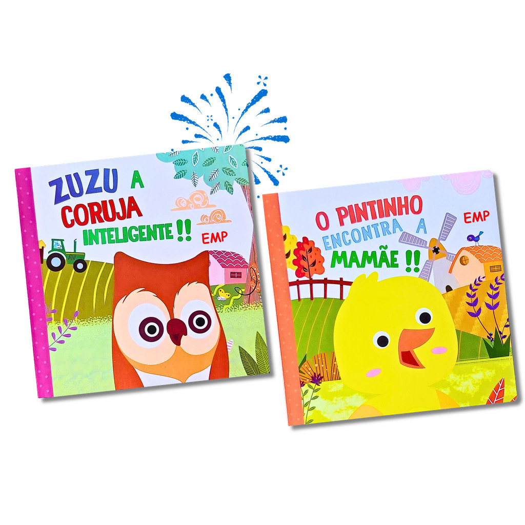 Coleção Livro Infantil 2 Livros Cartonados - Zuzu, a Coruja Inteligente e O Pintinho Encontra a Mamãe