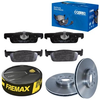 Kit Disco Freio Ventilado + Jogo Pastilha Freio LOGAN SANDERO FREMAX / COBREQ em Oferta na Shopee