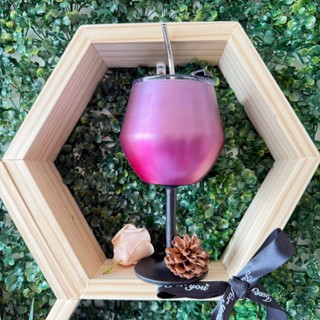 Copo de vinho térmico 2 Em 1 420ML Taça Removível Com canudo de De Aço Inoxidável 304 Forma De U Isolamento Duplo em Oferta na Shopee
