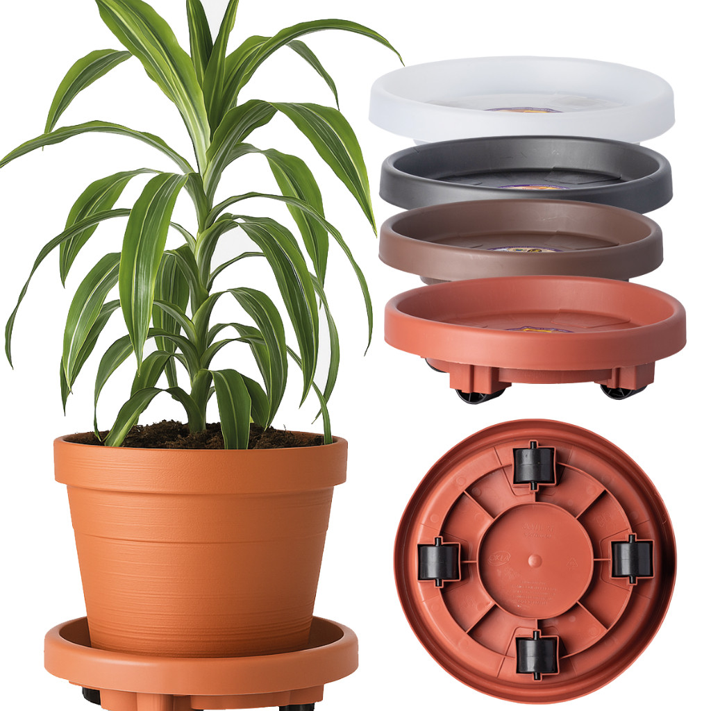 Prato para vaso com rodas redondo todas as cores resistente suporte em ABS em Oferta na Shopee