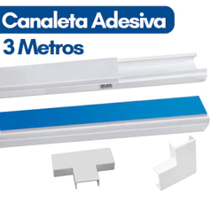 Canaleta Fio Organizador de Fios Cabo Metro Canaleta PVC Adesiva Esconde Fio Conector Emenda