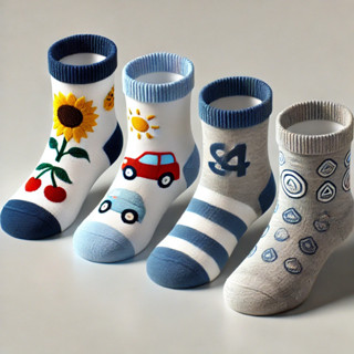 Kit 12 Pares Meias Infantis Curtas Algodão 4 a 10 Anos Menina Menino Estampadas Confortáveis em Oferta na Shopee