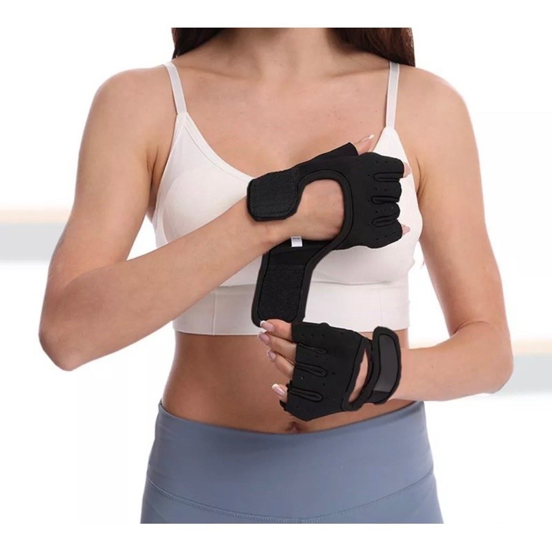 Luva Musculação Academia Antiderrapante Feminina E Masculina Ginástica -Techo Pro