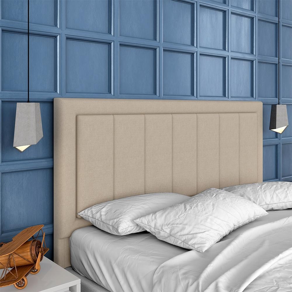 Cabeceira Estofada Para Cama Queen Istambul Linho Bege - M. Arapongas - Home & Living
