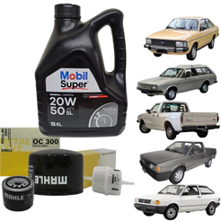 Kit Troca Óleo 20W50 Mobil Motor CHT Gol Parati Saveiro Voyage Ford Escort Pampa Belina DelRey