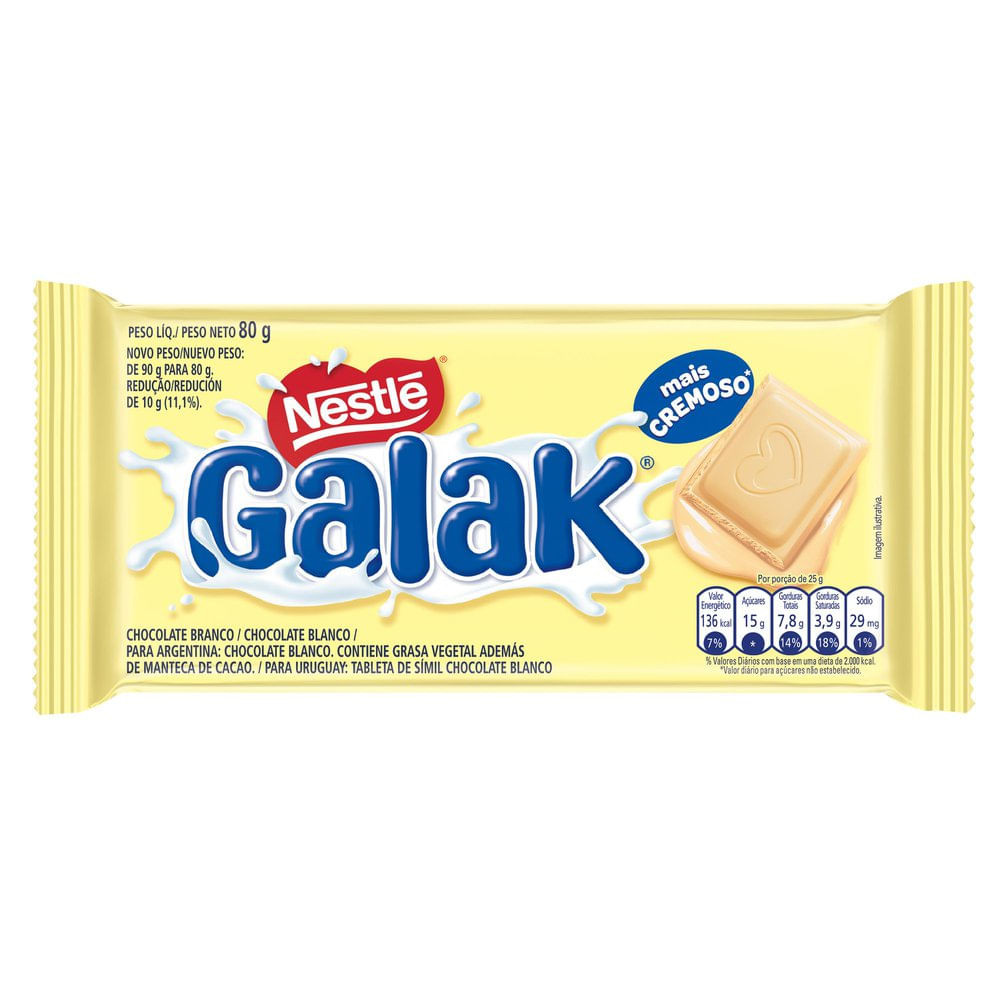 Chocolate Branco Nestlé Galak 80g - Food & Beverages