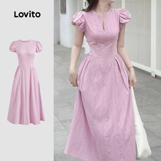 Lovito Vestido Casual com Zíper  Primavera/verão  Vestido Rosa para mulheres L142ED634 em Oferta na Shopee