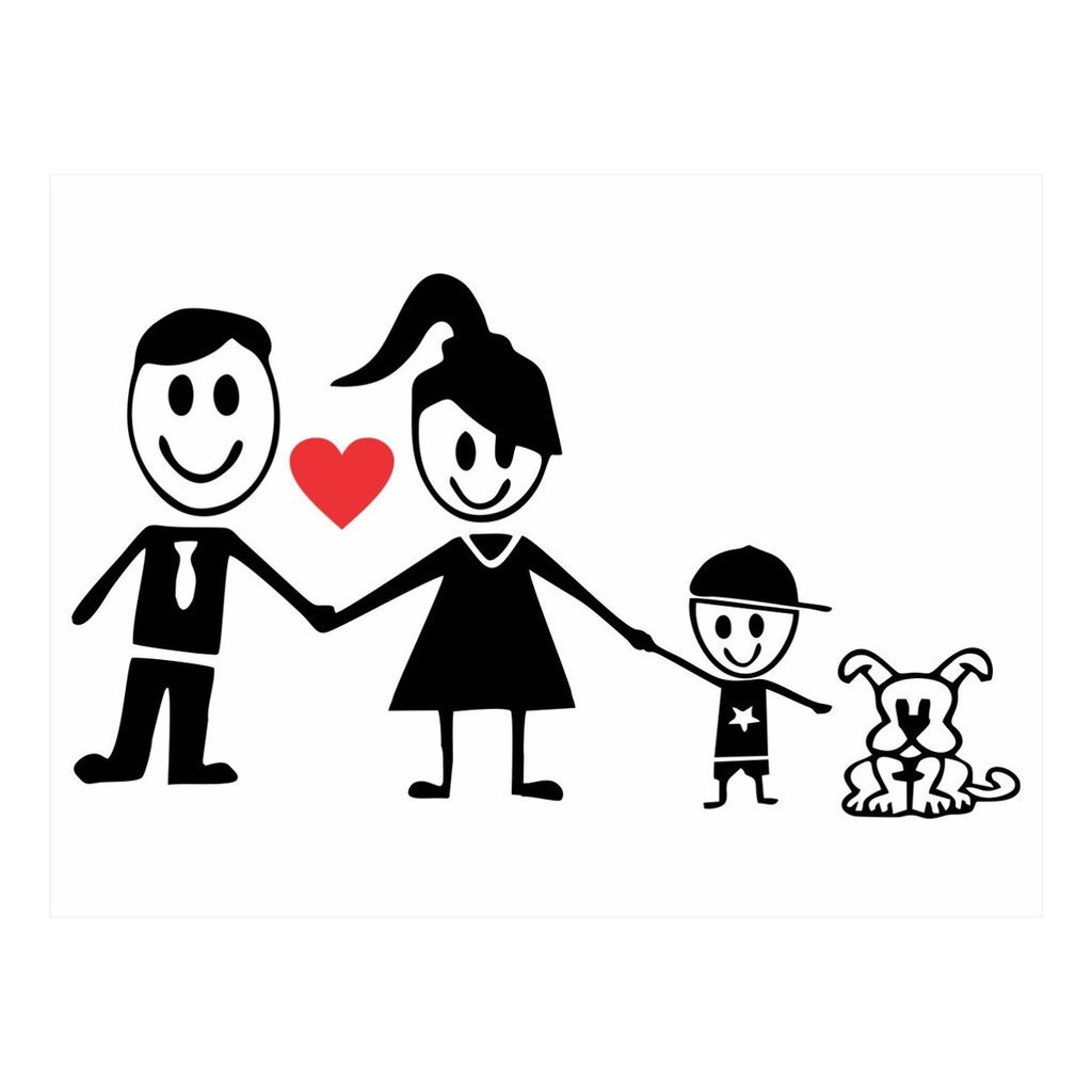 Adesivo Personalizado - Família - Casal - Filho - Cachorro em Oferta na Shopee
