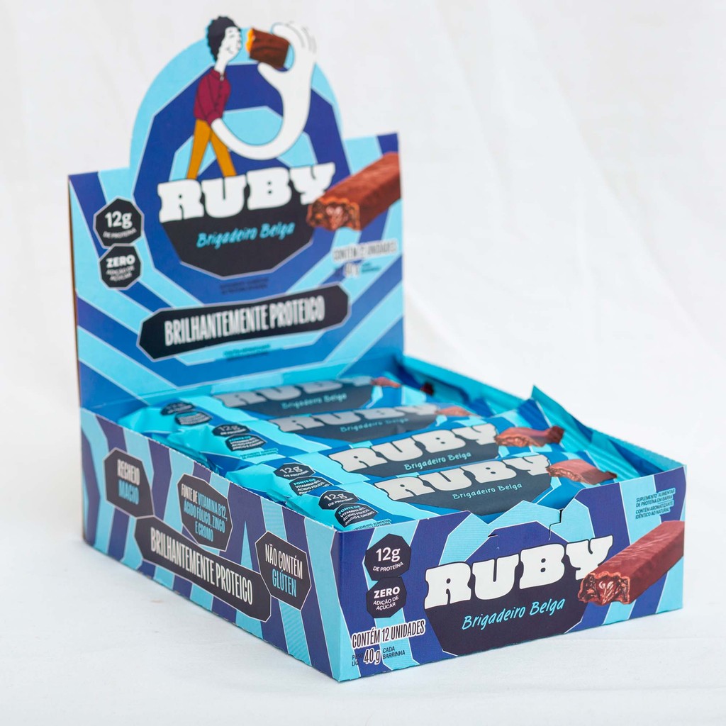 Barra Proteica 12 De 40G Brigadeiro Belga - Ruby