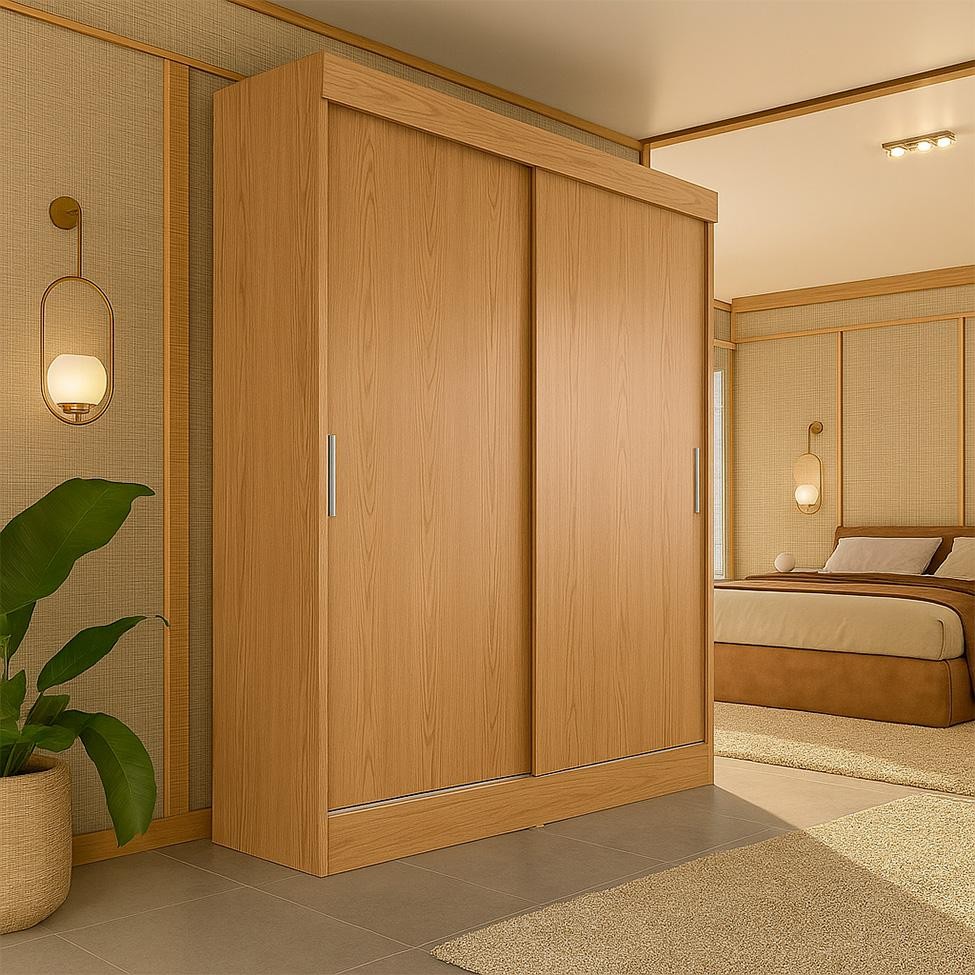 Guarda-Roupa Casal Boreal 2 Portas Carvalho em Oferta na Shopee