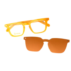 Armação Para Óculos de Grau Masculino Behind The Colors Focar Multi Quadrado Polarizado Amarelo