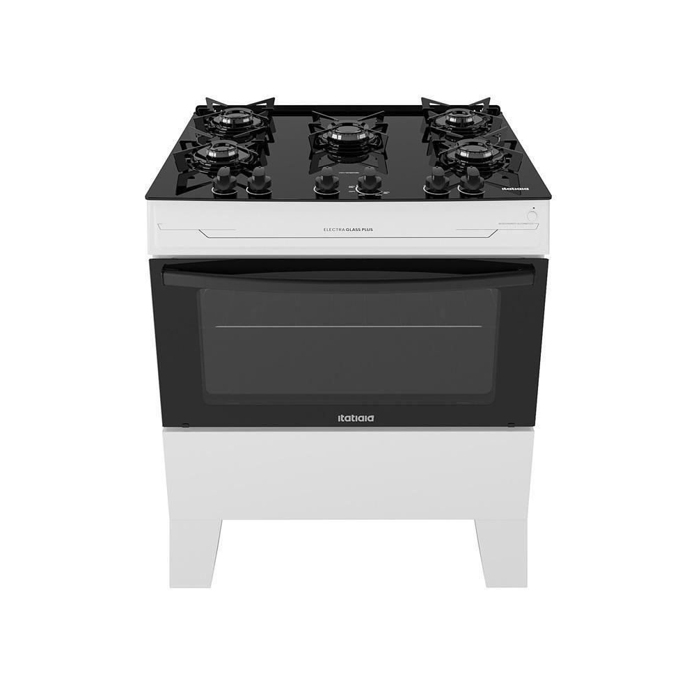 Fogão Itatiaia 5 Bocas Electra Glass Plus Branco Bivolt