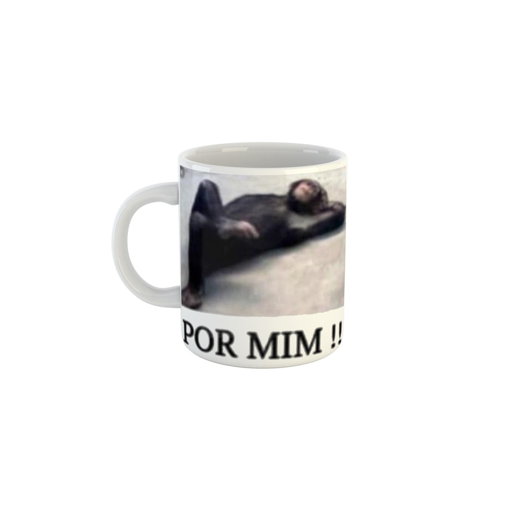 Caneca Macaco Relaxando Meme "Por mim!!" em Oferta na Shopee