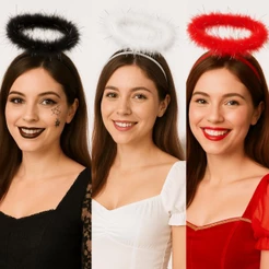 Tiara De Anjo Com Penas E Brilho Acessório De Carnaval E Festas