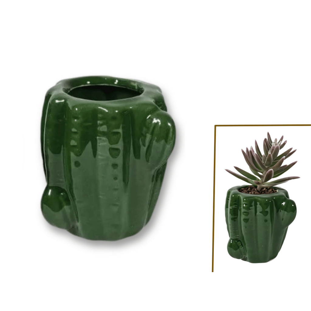 VASO CACTO MINI CACHEPOT PARA SUCULENTAS EM CERÂMICA 1UN