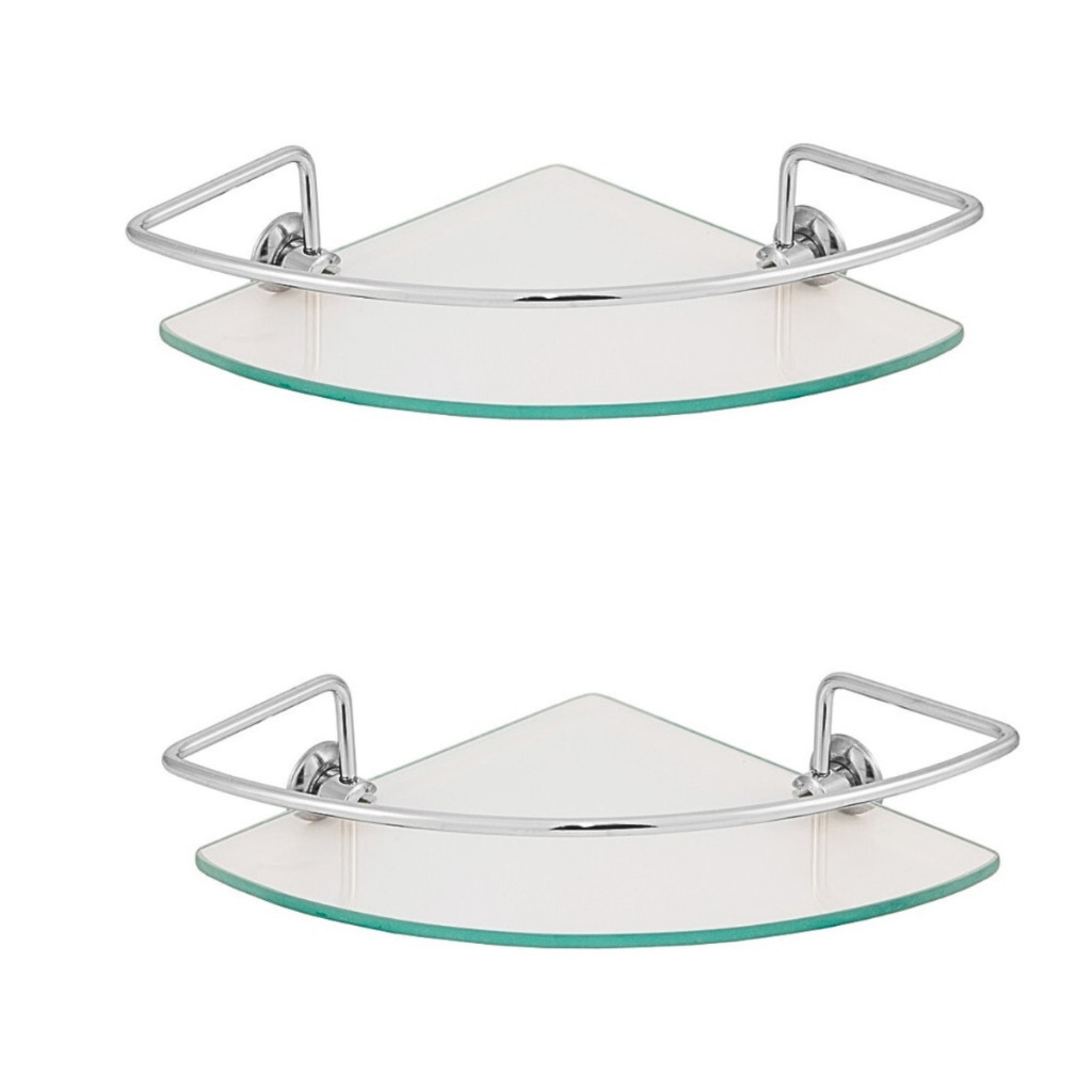 Kit 2 Porta Shampoo Suporte Prateleira Canto Vidro Incolor em Oferta na Shopee