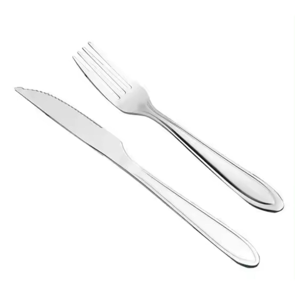 Jogo Garfo Faca Mesa Inox 24 Peças Fast Food Lanchonete