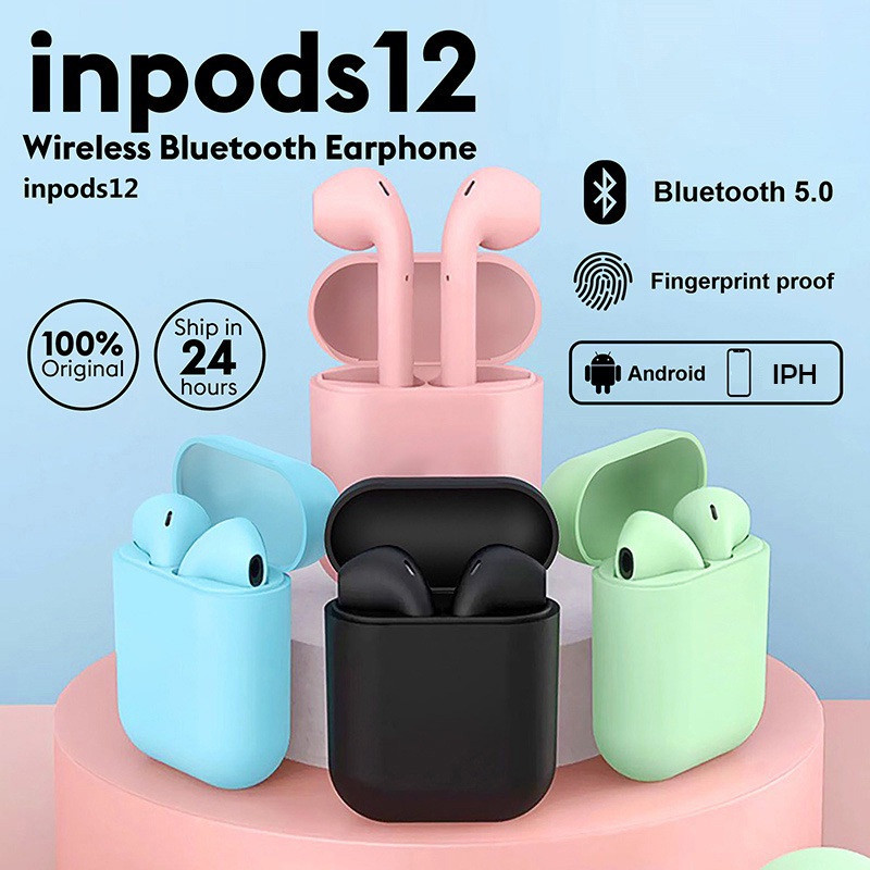I12 TWS Fone De Ouvido Bluetooth Sem Fio Macarons Estéreo Hi-Fi Cancelamento De Ruído