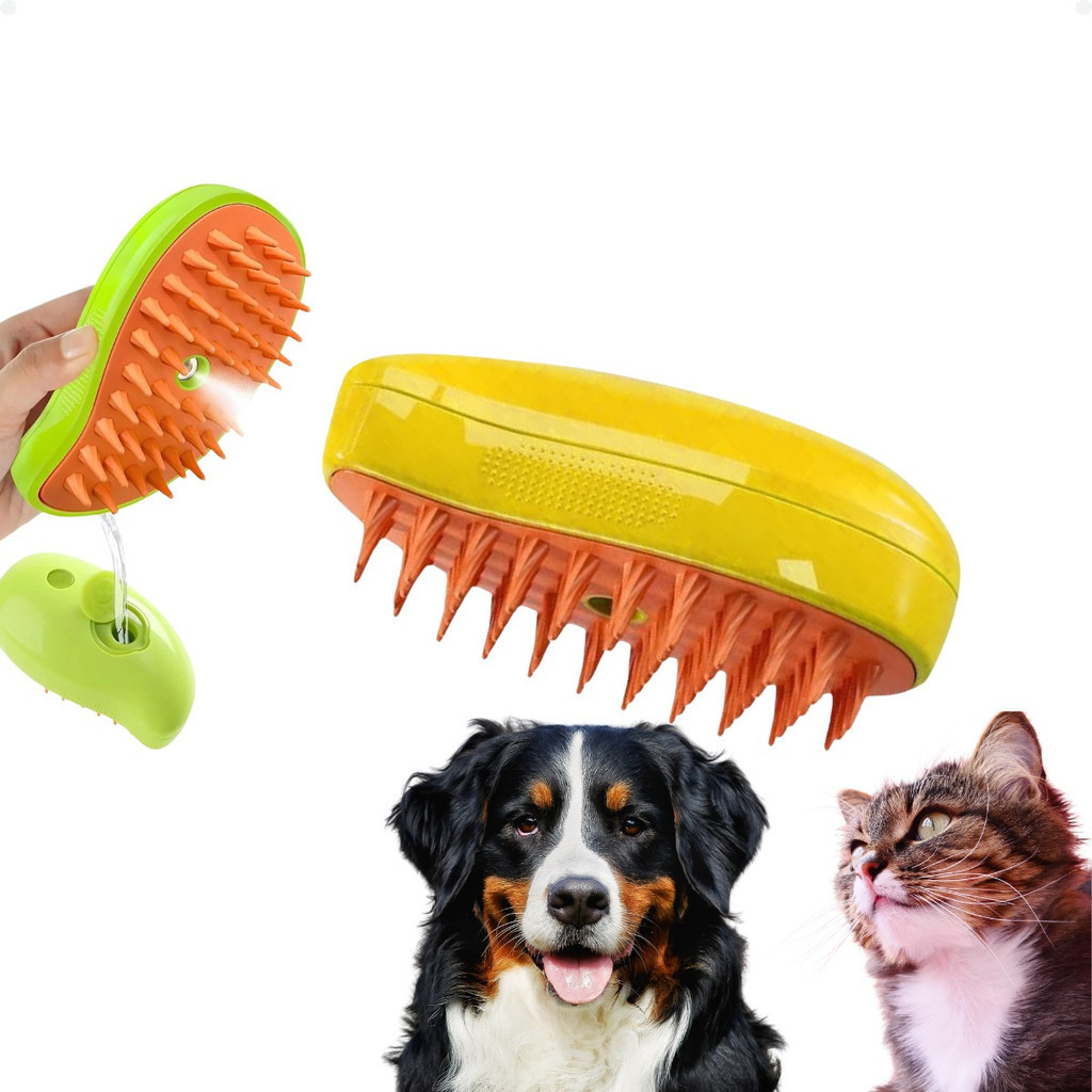 Escova a Vapor Recarregável USB para Pets - Remove Pelos de Cães e Gatos com Facilidade Pai de pet Mãe de pet Limpeza