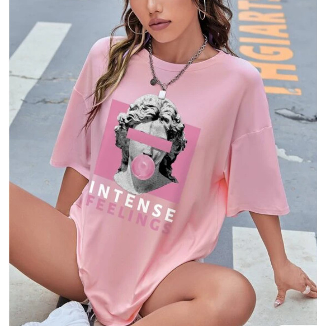 Camiseta Camisa Blusa Camiseta Escultura & Carta Gráfica plus size traje plus Size Roupa Bts kpop