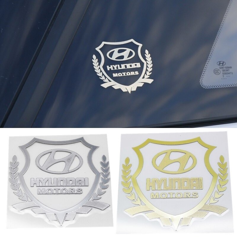 3D Metal Decalques Laterais Do Carro Emblema Adesivo Para Hyundai Sonata IX35 i20 i30 azera Elantra Acen Santa Auto Deco