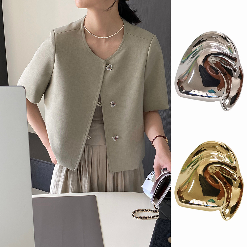 10 Peças/Conjunto Moda Simples Botões De Metal De Forma Irregular Casual Suit Jacket Coat Jumper Decorativos Acessórios De Costura
