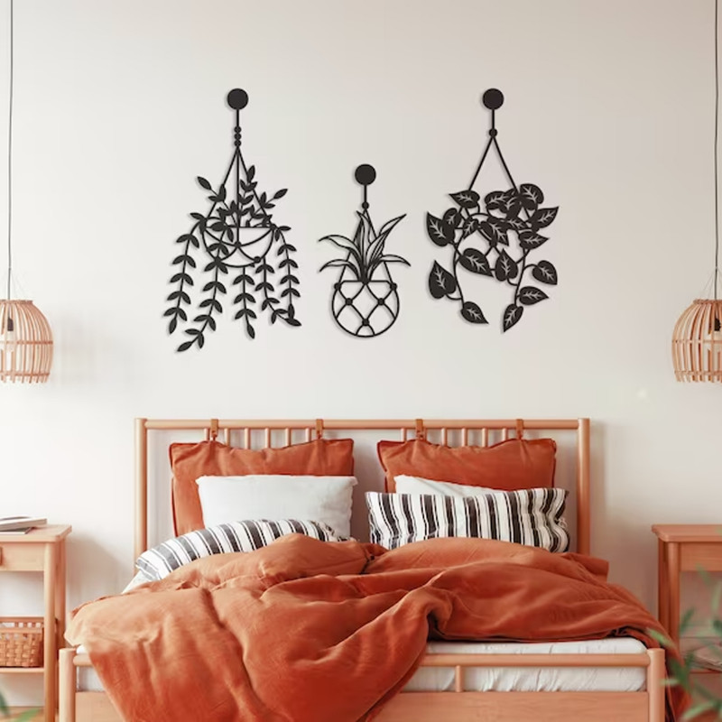 Quadro Decorativo Vazados Geometrico PLANTAS Arte Minimalista  Decorar Parade Sala Quarto Cozinha Mural