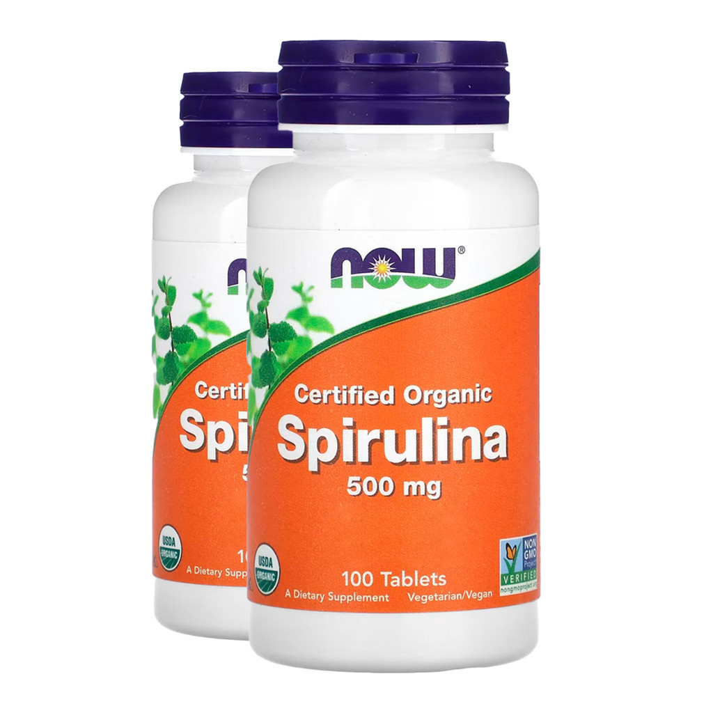 Kit 2x Spirulina Orgânica 500mg Now Foods 100 Tablets Importado/Made in Usa - Health