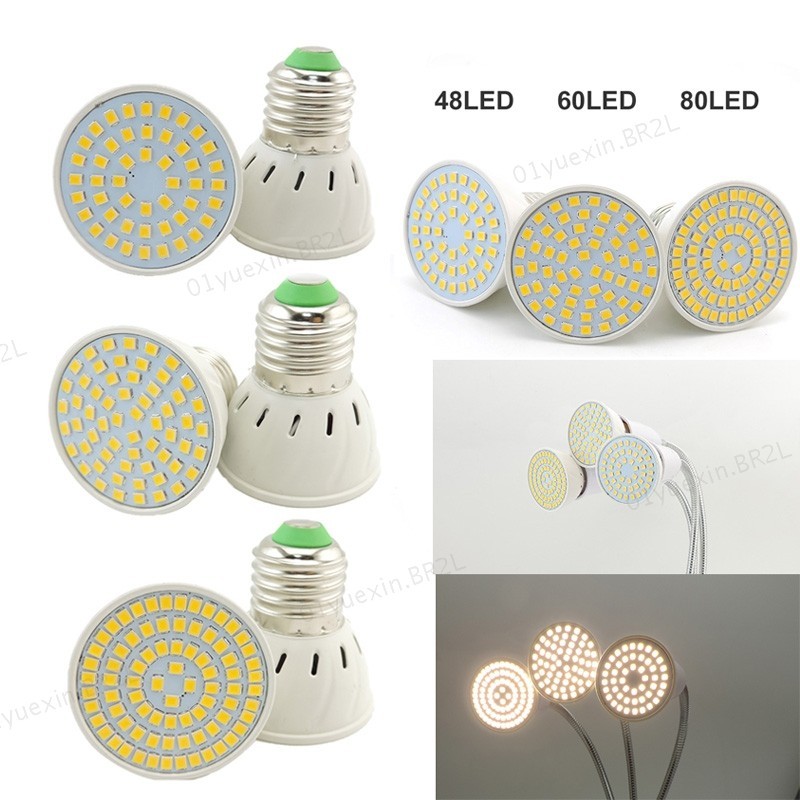 Espectro Completo 48 60 80 LED Planta Crescer Lâmpadas E27 Fitolamp Vegs Cultivo Growbox Luz Solar Flor Interior Caixa D