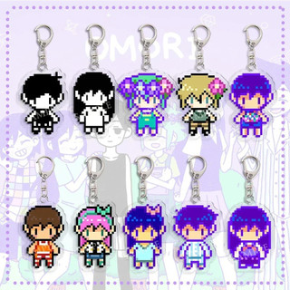 Desenho Animado Jogo De Moda Omori Pixel Figura Chaveiro Acrílico Divertido Criativo Basil Kel Sunny Pendant Mochila Carro Ornamentos