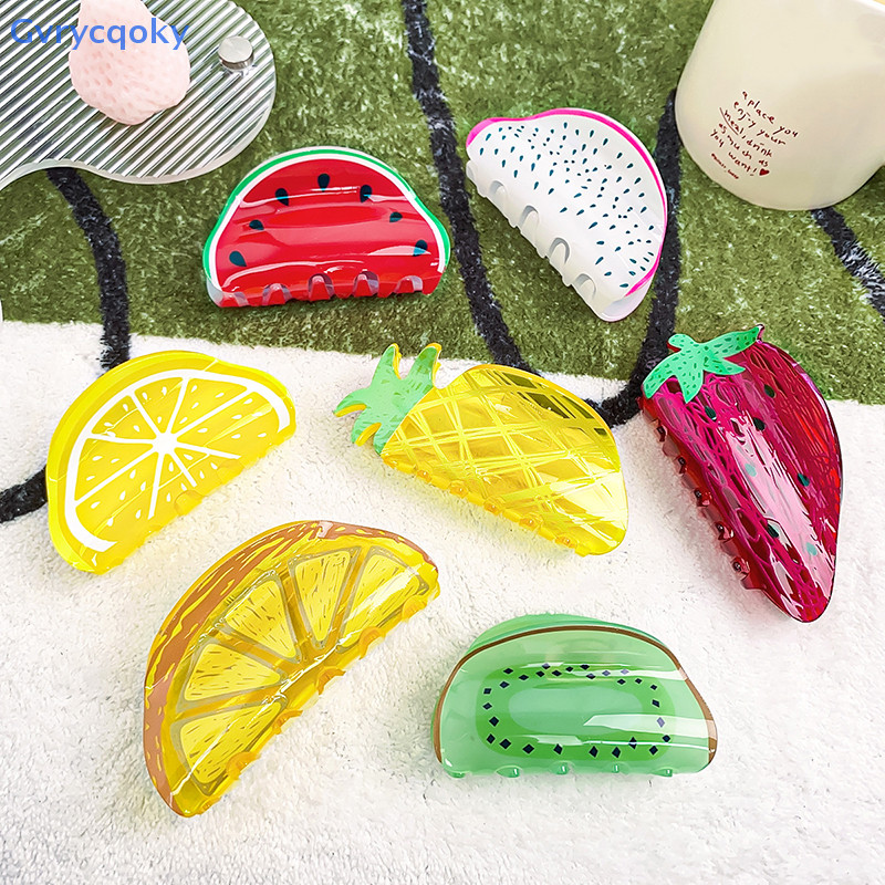 Gvrycqoky Acetato Morango Personalidade Série De Frutas Pinça Melancia Garra De Cabelo Acessórios Para O Cereja Grampos em Oferta na Shopee