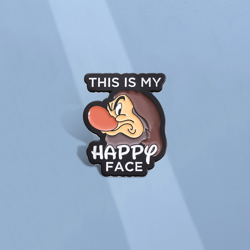 Desenho Animado Este É Meu Broche De Rosto Feliz Personagem Engraçado Alfinetes De Metal Lapela Crachás Jóias Presentes Para Amigos