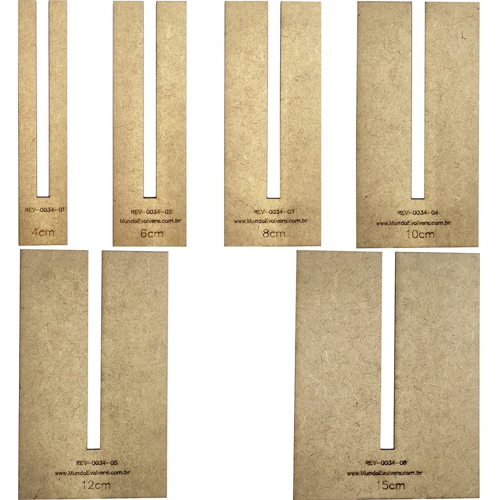6 Gabarito Molde Laco Simples MDF 4cm 6cm 8cm 10cm 12cm 15cm