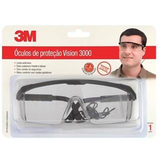 Oculos Proteção 3M Segurança Vision 3000 Incolor Antirisco em Oferta na Shopee