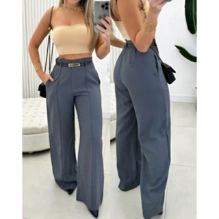 CALÇA FEMININA ALFAIATARIA COM CINTO PANTALONA NOVA TENDÊNCIA PARA 2025 em Oferta na Shopee