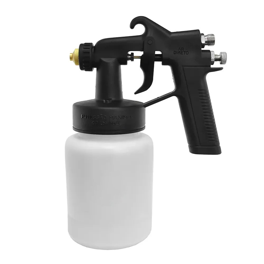 Pistola de Pintura Profissional Ar Direto 600ml 40psi Com 2 Bicos de Pintura 1,2mm Compressor Tufão - Home & Living