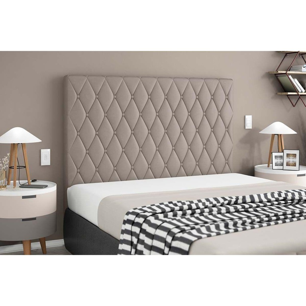 Cabeceira Cama Box Estofada Queen Queen Camponesa Camurca - Simbal
