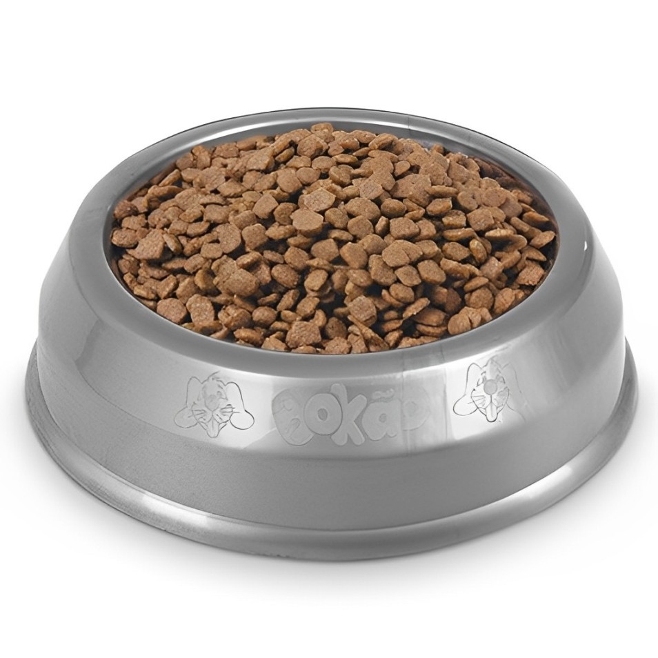 Comedouro Bebedouro Grande p/ Cachorro Gatos Pets - Bokão Cinza Arqplast