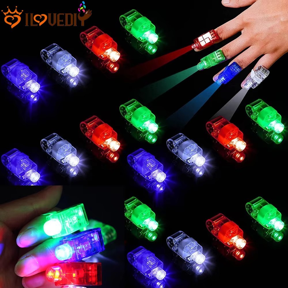 20-5pcs 6 Cores Lanternas De Dedo-Brinquedo De Lâmpada Luzes LED-Fornecimento De Festa De Aniversário Infantil-Anel Fluorescente De Halloween Plástico-Decoração Props