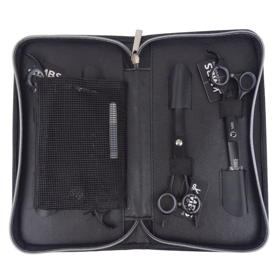 Kit 4 Tesouras MBS Profissional Pet - Black Pearl - 7 Polegadas