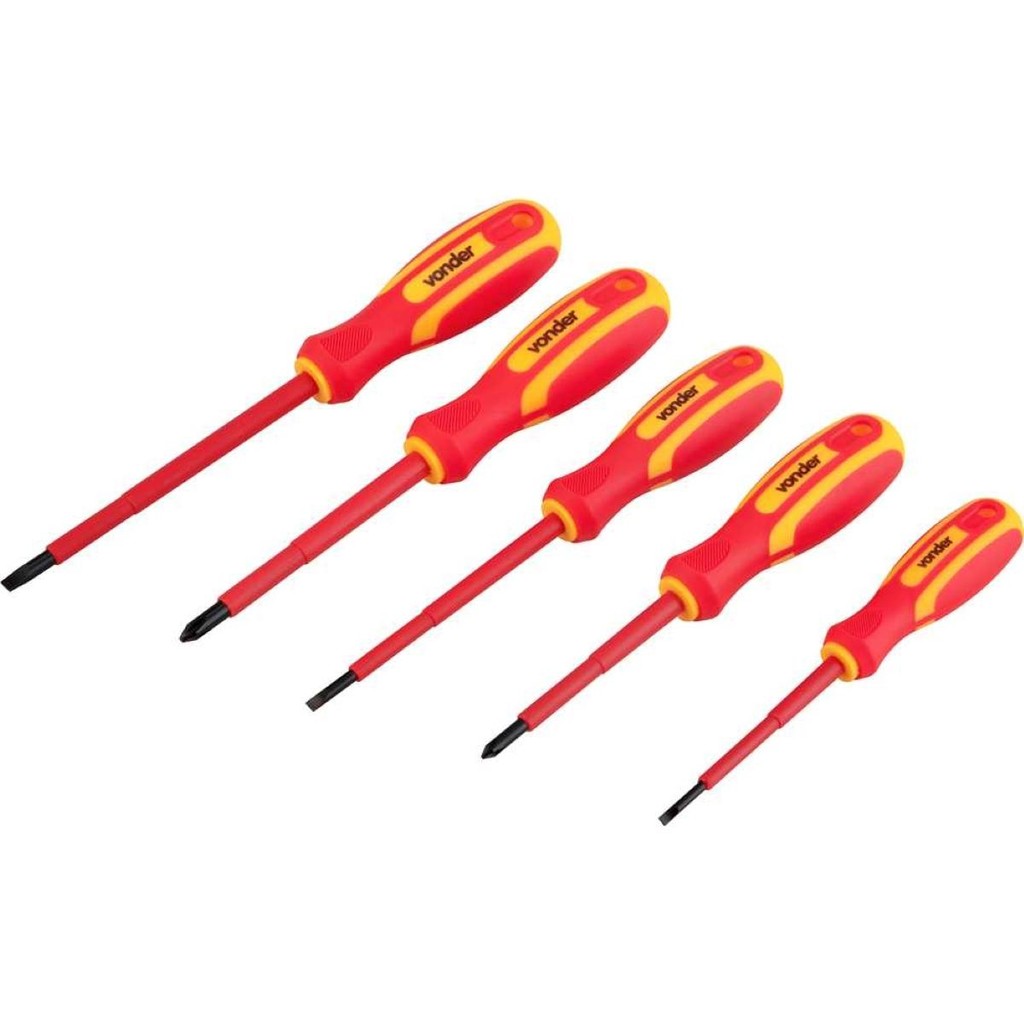 Jogo Chave Fenda/Phillips Isolada 1000V 5 Peças LEC60900 Vonder em Oferta na Shopee