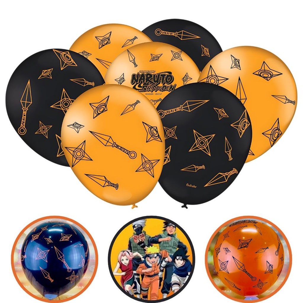 25~125 BALÃO BEXIGA FESTA  NARUTO  n°9 FESTCOLOR em Oferta na Shopee