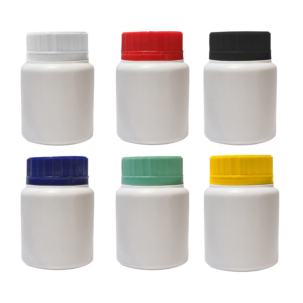 30 Potes 60 Ml Brancos Para Cápsulas com Tampa Rosca Lacre